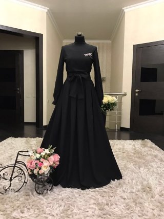 Костюм блуза+юбка "Амира" - черный
